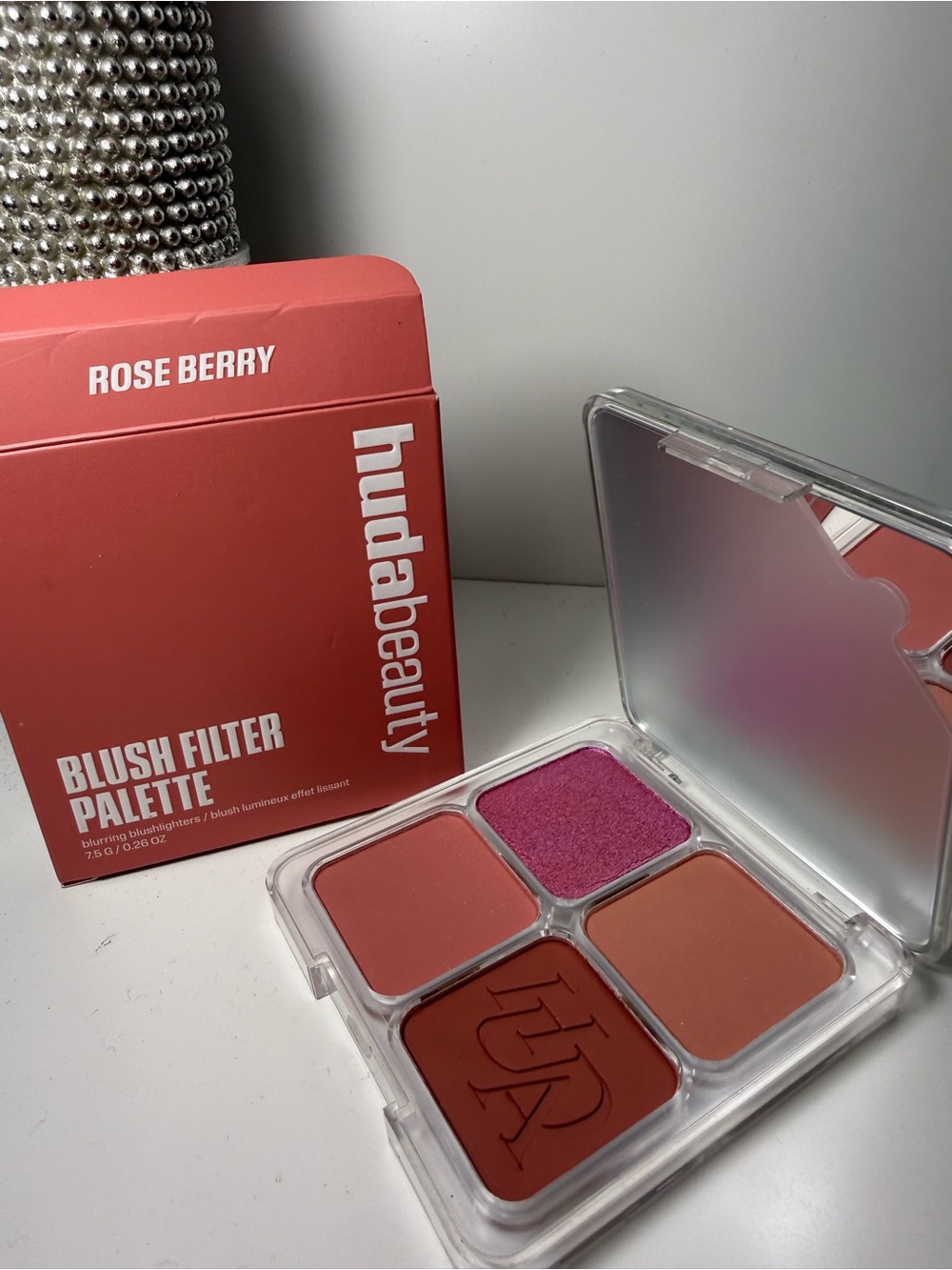 HUDA BEAUTY Rose Berry Blush Filter Palette — Pink, Berry & Warm Rose Shades